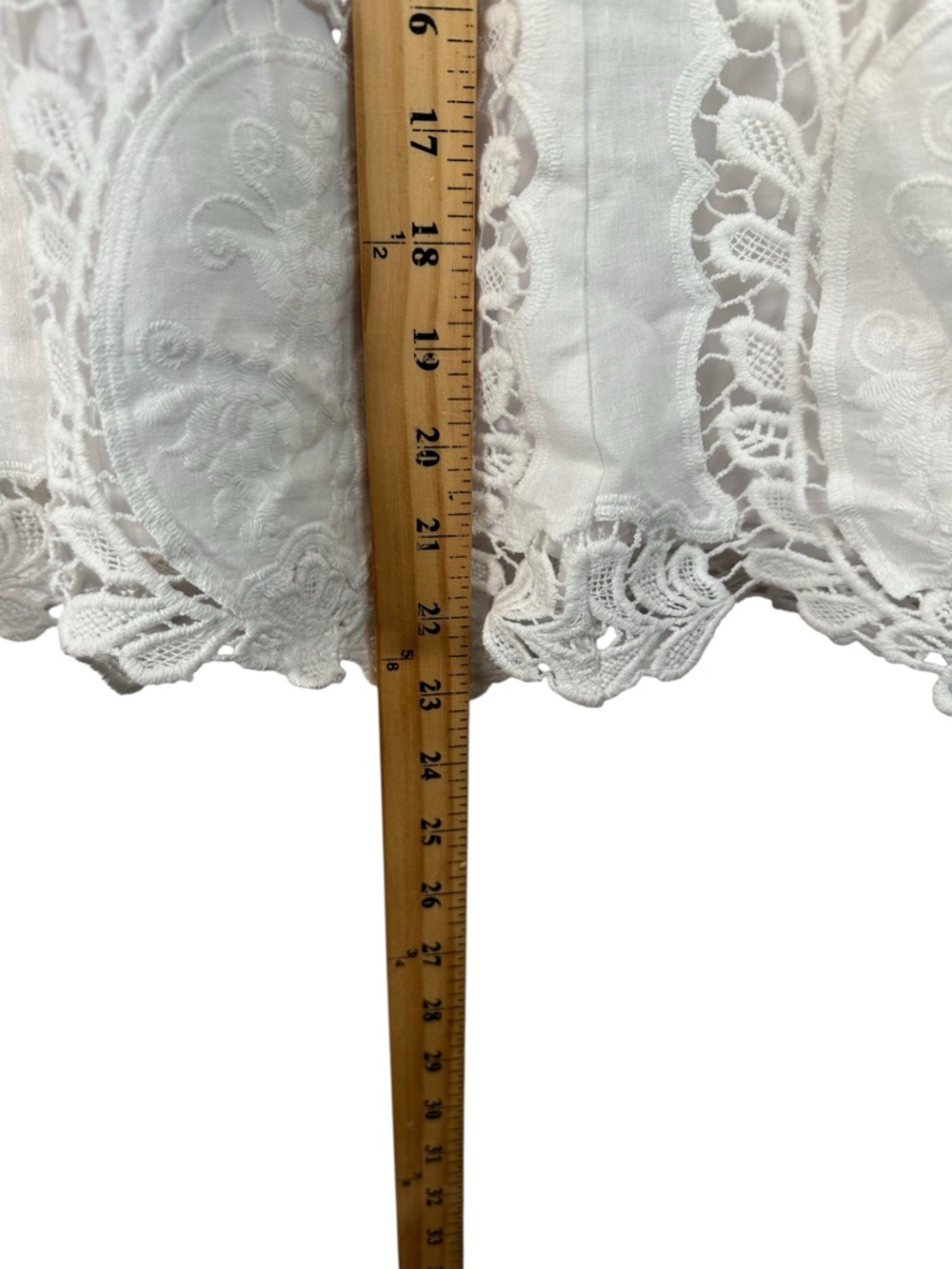 Lucy + Laurel White Linen Lace Trim A Line Skirt Lined Cottagecore 6 - Picture 12 of 15